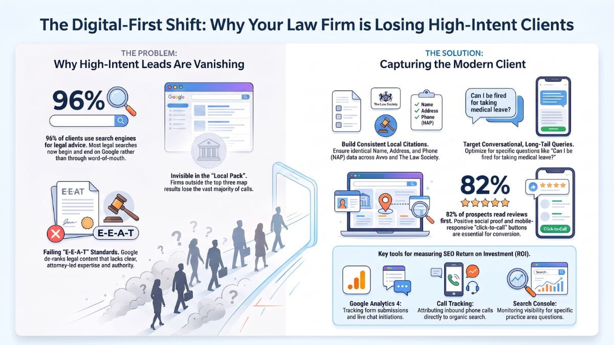 Clients Don’t Ask Around Anymore, They Search: Why Law Firms Are Losing High-Intent Leads
